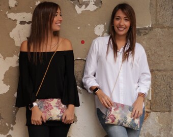 Handmade Tribal Crossbody Bag: Shiny Ethnic Clutch with Golden Chain