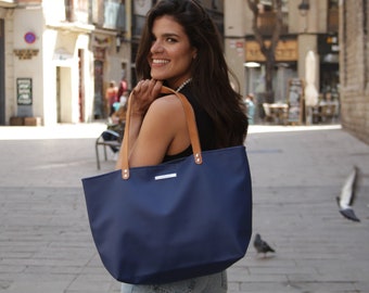 Blue Tote bag, Vegan tote bag, work bag, Hobo bag, Minimalist bag, Classic bag, Custom bag, travel bag, shoulder Bag, Everyday bag, blue bag