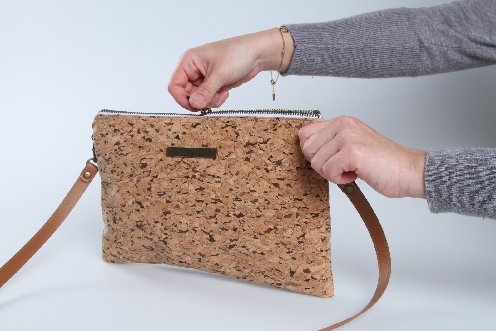 Cork bag handmade cork bag woman cork bag cork clutch bag Etsy