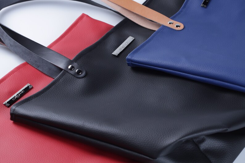 Black Tote Bag Vegan Tote Bag Work Bag Hobo Bag Minimalist Etsy