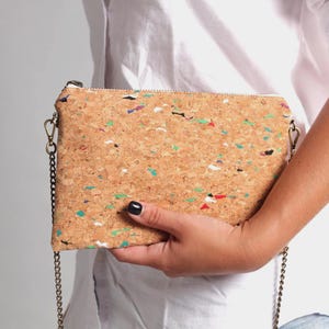 Mini Kork Umhängetasche – Leichte BOHO Chic Crossbody – Handgemachte Eco Geldbörse für Freizeit- oder Abendoutfits