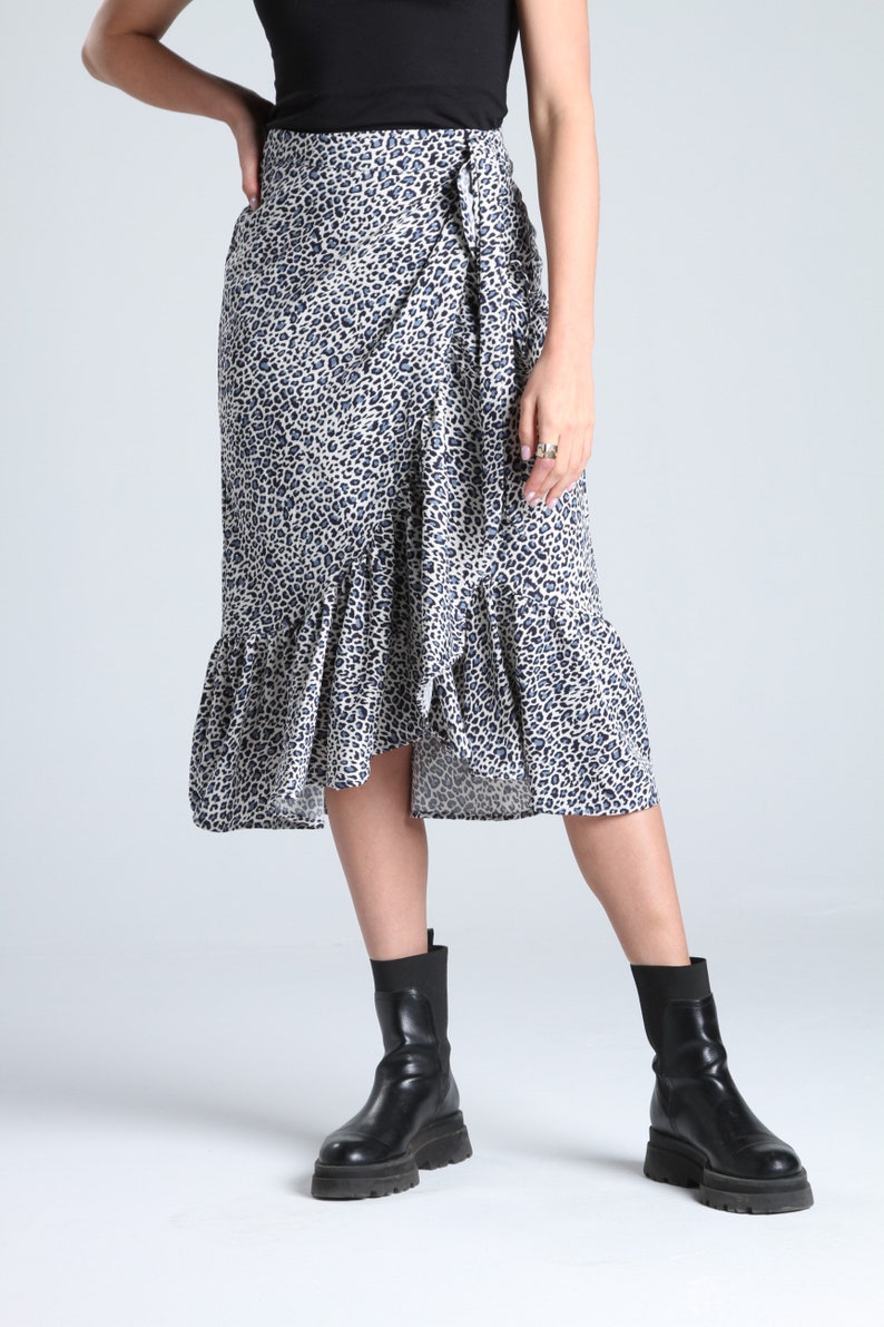 LEOPARD PRINT SKIRT Available In Midi Length For Womens Classic And High Waist Light Weight Skirt Fashion Skirt Special Edition Skirt image 8