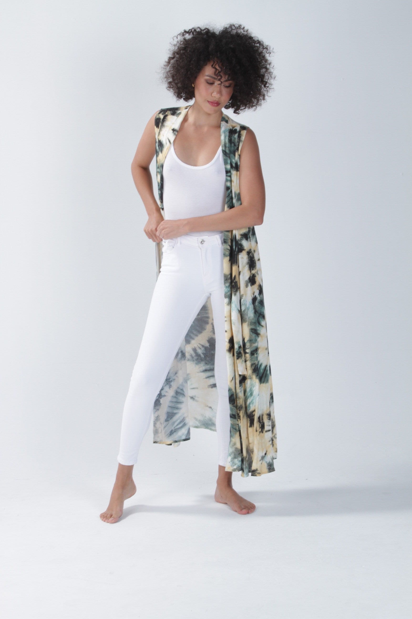BRIDESMAID Beach Cover up Tie Dye Long KIMONO Wrap DRESS for Women