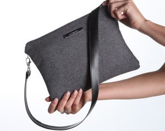 Gray cashmere bag, wool shoulder bag, cashmere classic bag, Gray wool bag, cashmere handbag, Gray shoulder bag, fashion bag, christmas gift