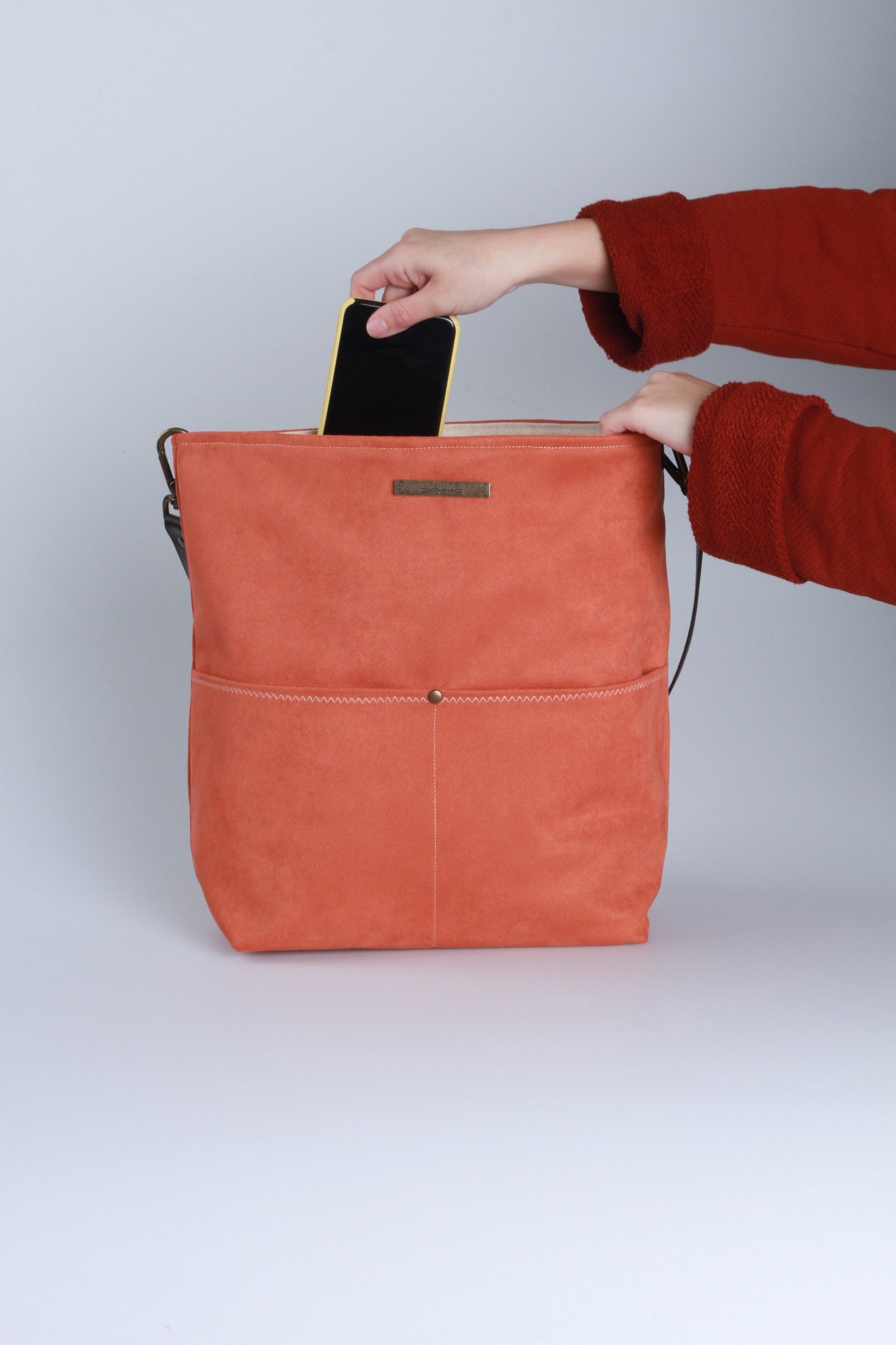 Orange Canvas Mini Handbag