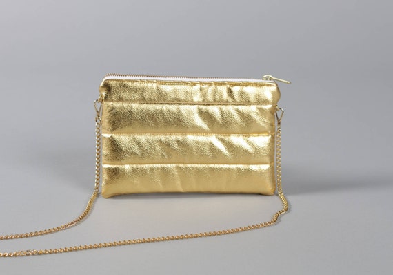 Golden Bag Metallic Gold Shoulder Bag Handbag Casual 