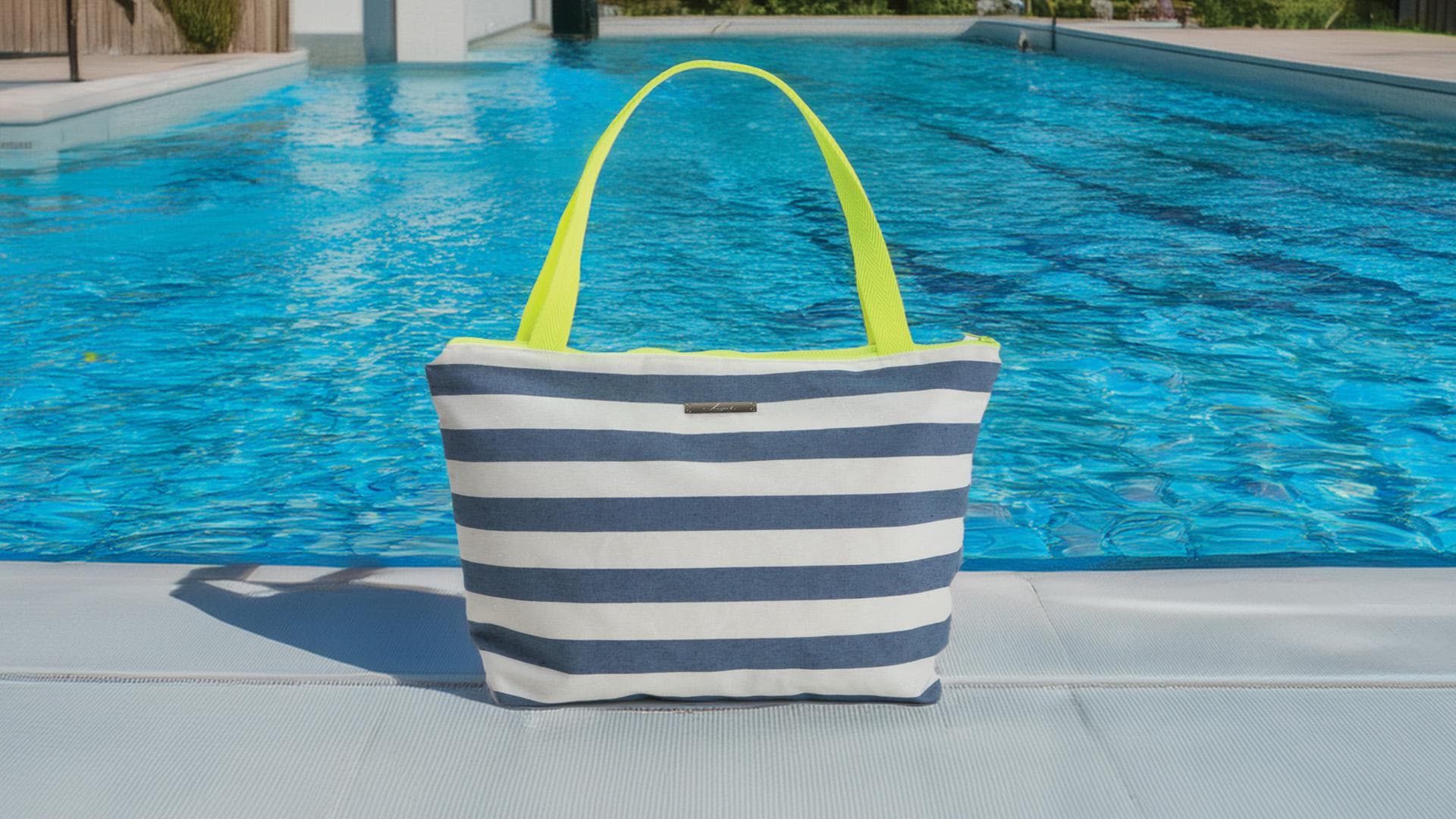 Sac Cabas Bleu Marine à Rayures Blanches White House Black Market - Neuf Sans étiquette