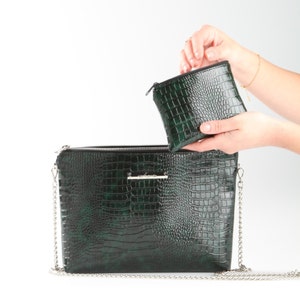 BOLSO DE PIEL De Serpiente Vegana | Bolso Cruzado Serpiente Verde | Bolso de Mano Verde | Bolso de Fiesta Serpiente | Bolso de Cóctel Vegana