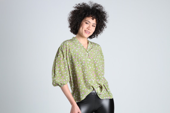 Chemisier vert fleuri new arrivals