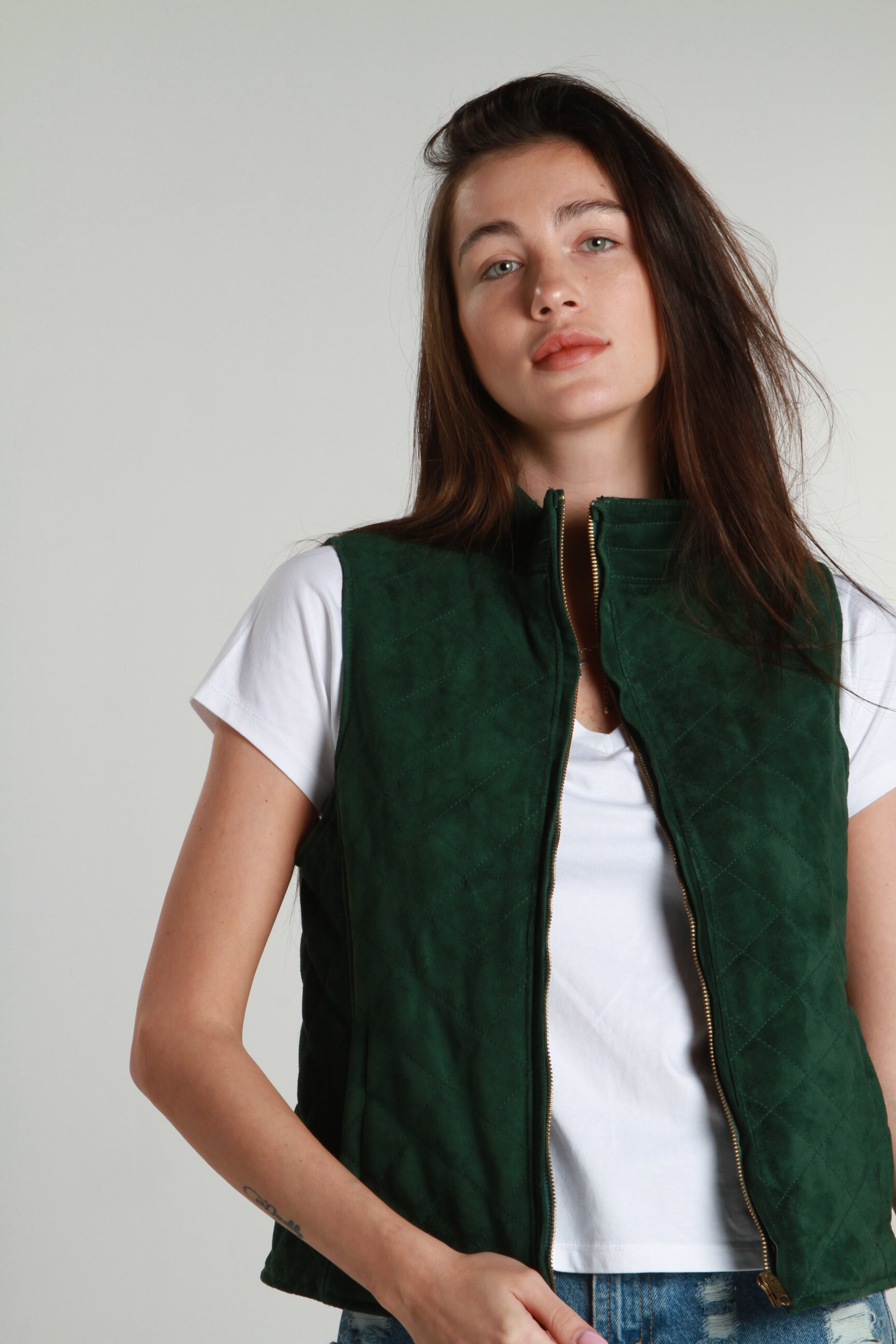Vest Authentic Fur Vest green leather vest women's Etsy