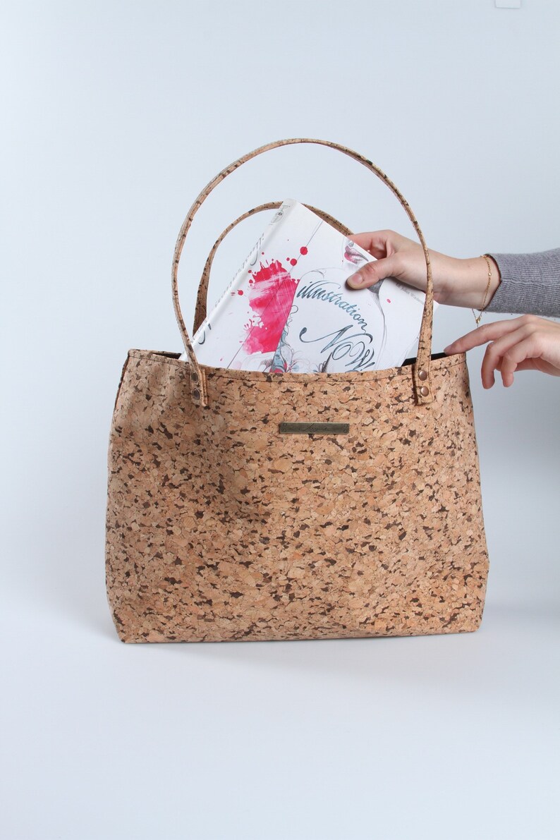 Cork Bag Cork Bucket Bag Cork Beach Bag Casual Tote Bag Etsy Polska