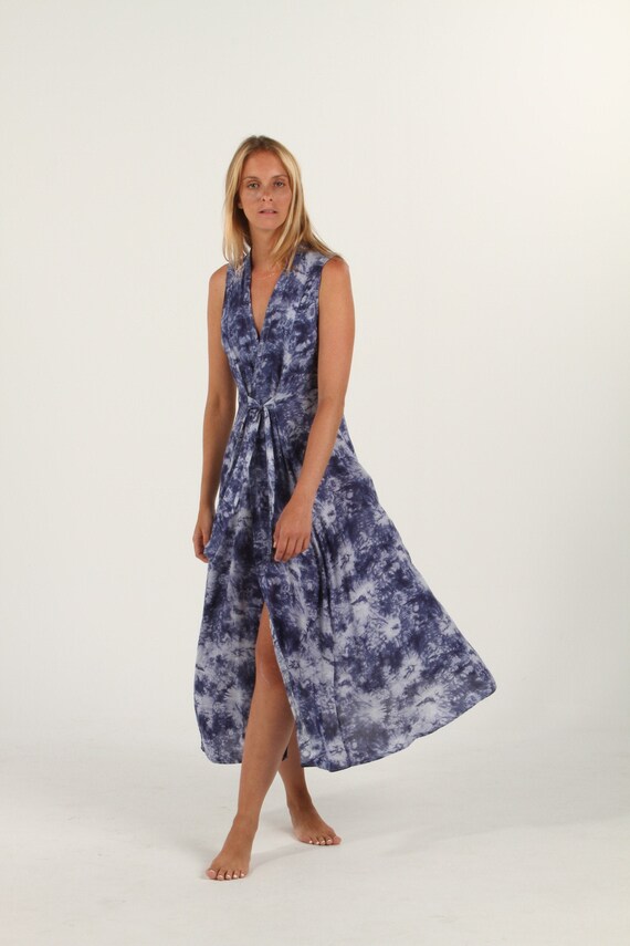 tie dye kimono dress