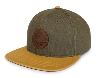 Bouchons snapback / kaki /ocre bord jaune