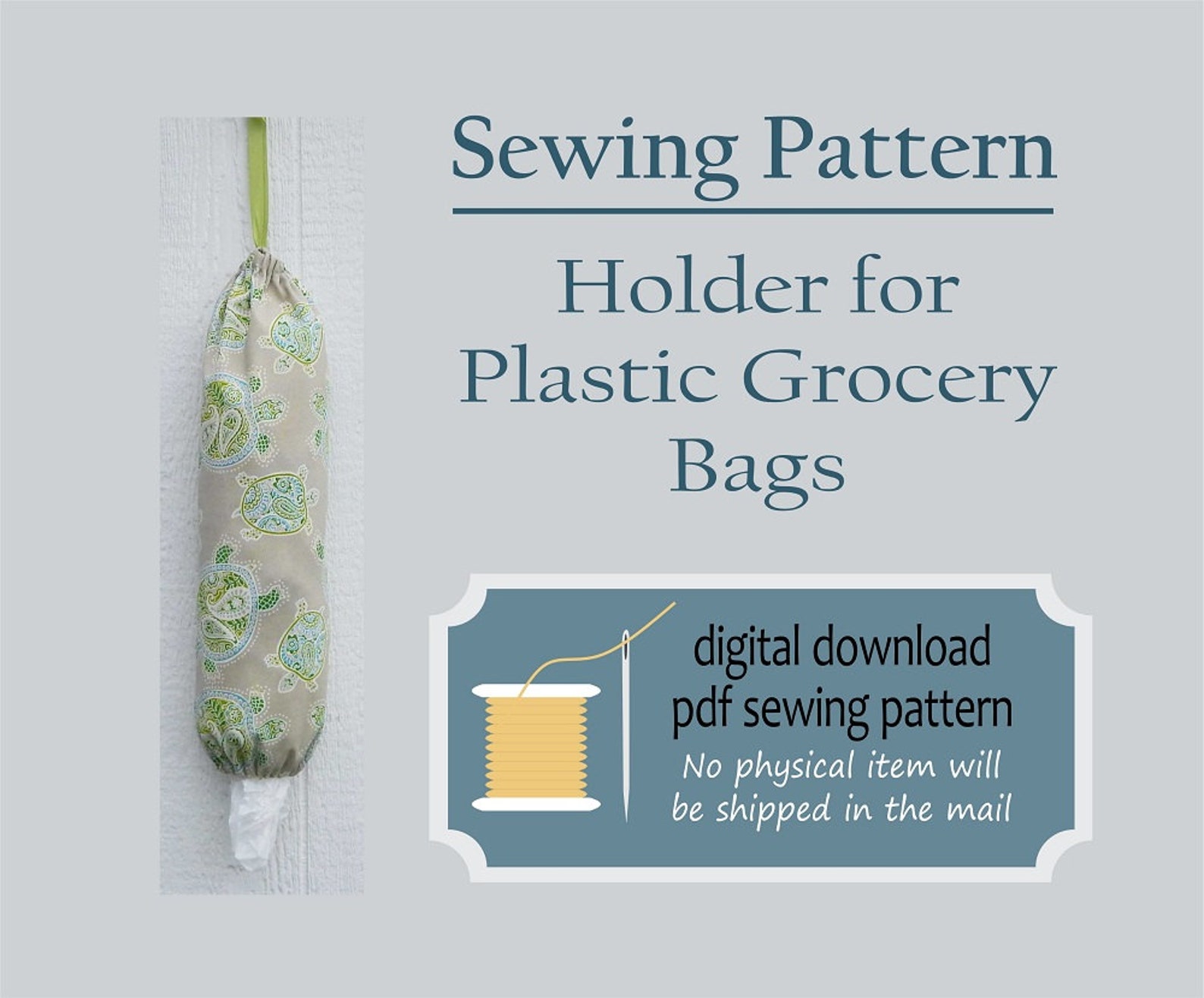 Easy Sewing Pattern, Plastic Bag Holder, Grocery Bag Holder, PDF