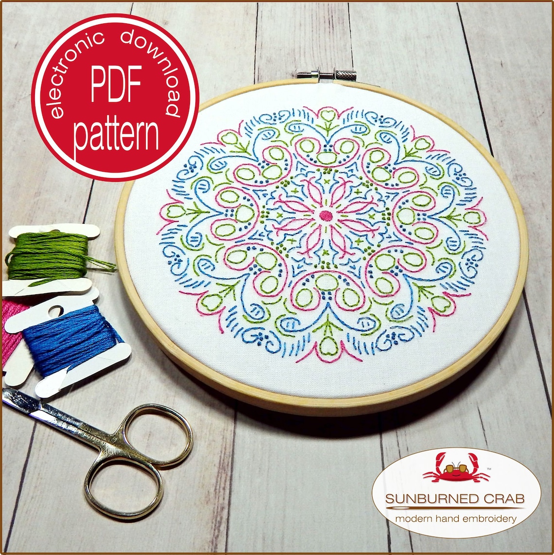 Hand Embroidery Design Embroidery Pattern Mandala How to - Etsy