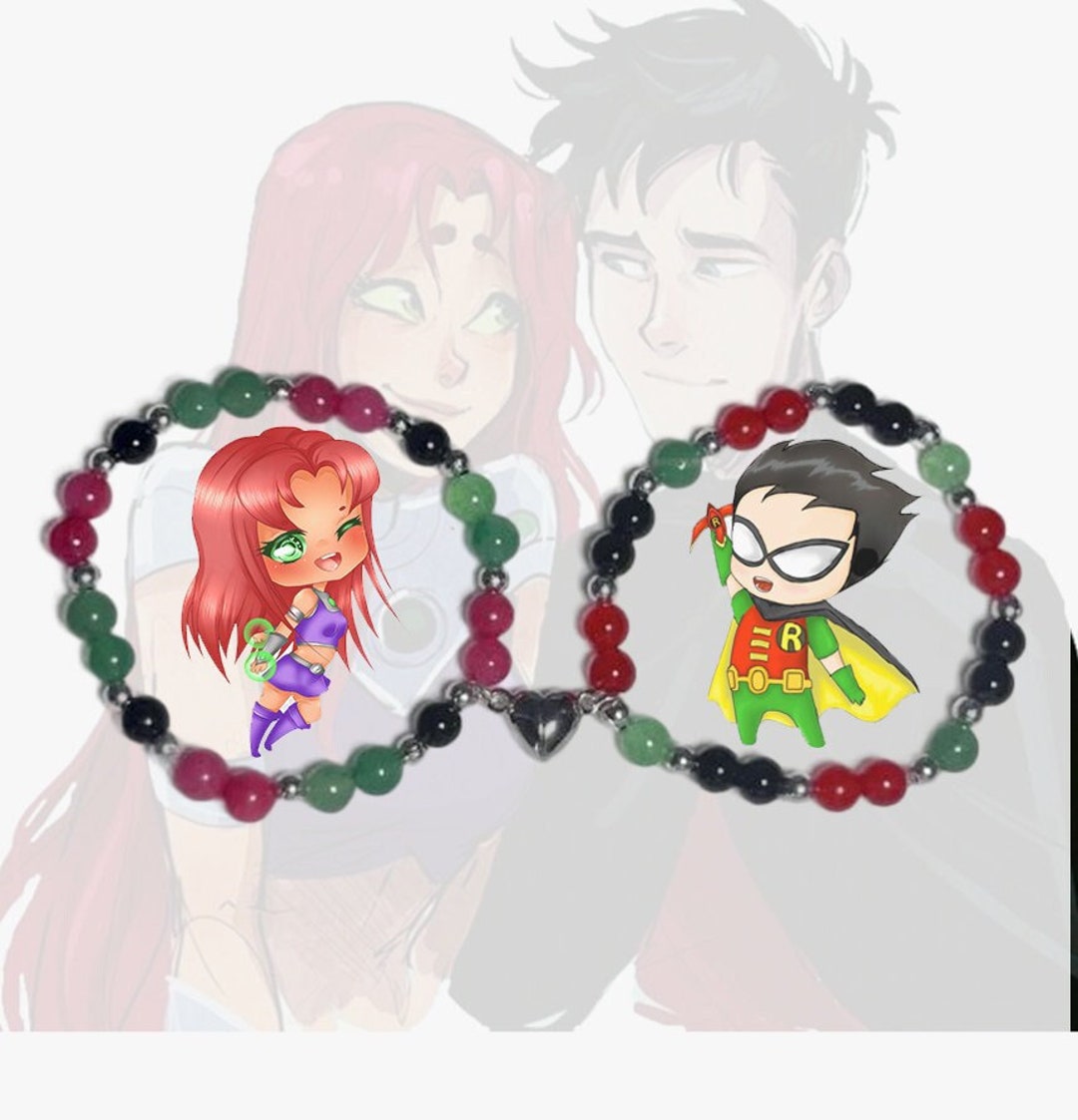 Y2k Aesthetics Teen Titans Go Starfire and Robin Bracelets Etsy