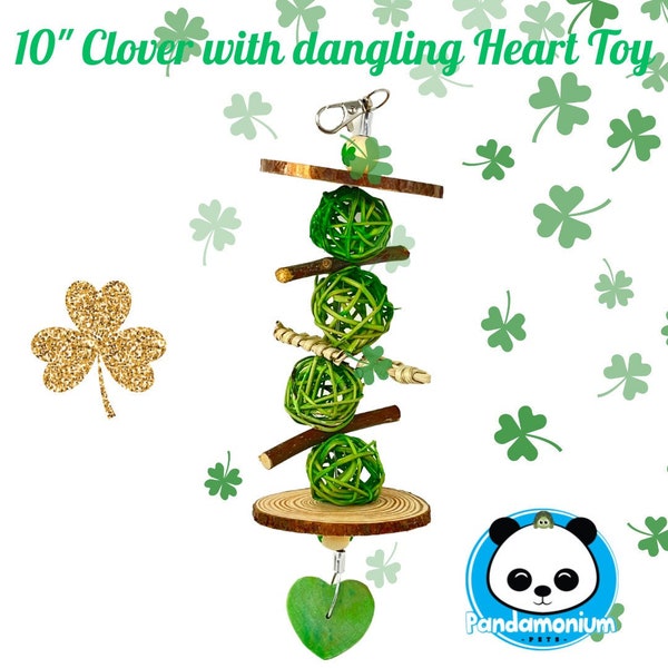10" Clover with Dangling Heart Toy