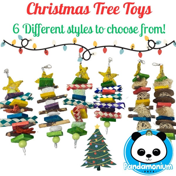 Christmas Tree toys- 6 Styles To Choose From-pumice, coconut, willow stars, willow balls, apple sticks, bamboo traps