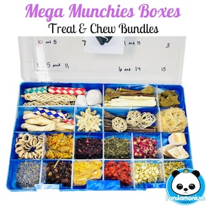 Mega Munchies Boxes-58 Chews, 27 Treats-Chew and Treat Bundles for Chinchillas, Degus