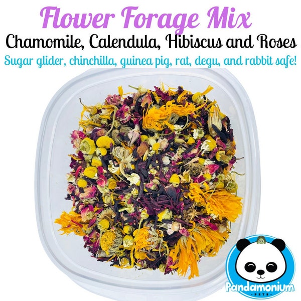 Flower Forage Mix-Sugar glider safe! Also great for chinchillas, rabbits, degus, rats and guinea pigs!