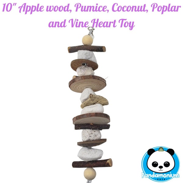 10" Vine Heart, Apple Wood, Pumice, Coconut, and Poplar Toy