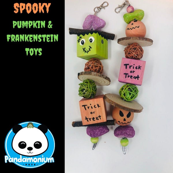 SPOOKY Pumpkin & Frankenstein toys- Chinchilla Halloween Toys- order oct 10th for Halloween
