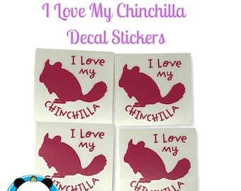 Autocollants « J'aime mon chinchilla » - Autocollants chinchilla