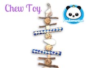 Hanging Chew Toy 8 quot - w Apple wood, pumice, willow balls and bamboo