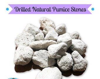 DRILLED Natural Pumice Stones with DRILLED holes for Toys- Chew Toys for Small Animals