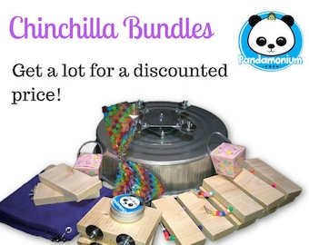 The ORIGINAL Chinchilla Kits / Bundles: Hammocks, treats, balm, ledges, bridges & Wheels