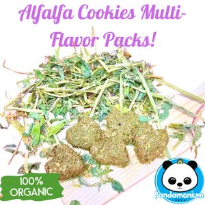 Alfalfa Hay Cookies Multi-flavored Sample pack-Chinchilla Cookies, Rabbit Cookies, Guinea Pig Cookies