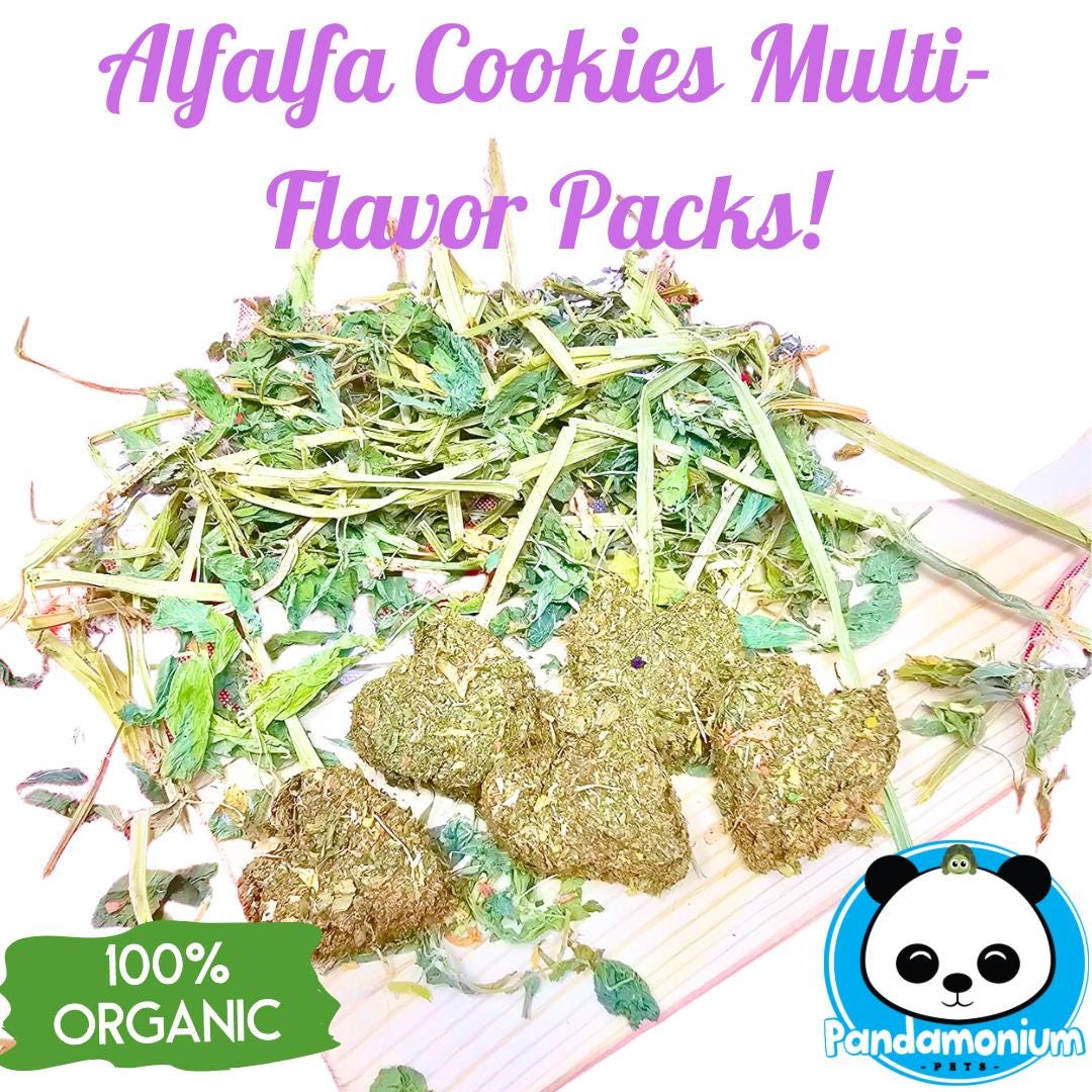 Alfalfa Hay Cookies Multi-Flavored Sample Pack-Chinchilla Cookies, Rabbit Guinea Pig