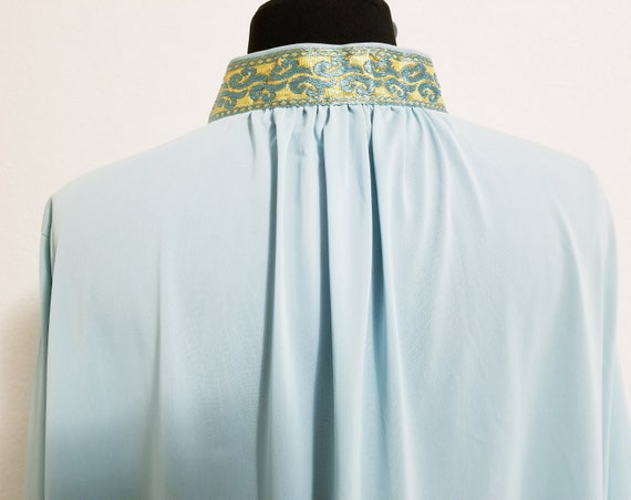 Women's Gorgeous Vintage Light Blue and Gold Embr… - image 7