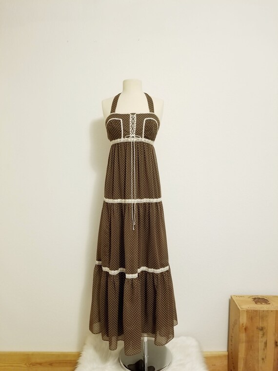 Women's Vintage 70s Designer Polka Dot Prairie Max