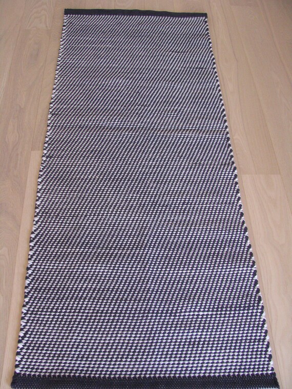 Tapis Blanc Noir Et Gris Tapis De Coureur De Cuisine Tapis Bleu Noir Gris Rug Scandinave Tapis De Chiffon De Coton Tapis Lavable Fait à La