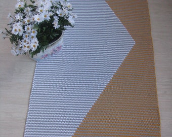 White, grey and ......... rug. Handmade cotton rug. Kitchen runner rug.   Scandinavian Nursery  Rag rug, washable  rug, cotton runner rug.