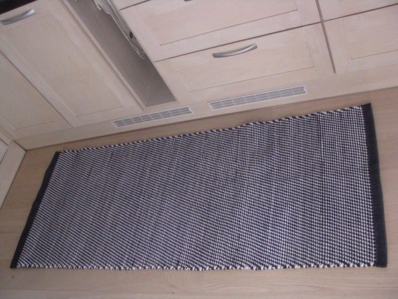 White Black And Grey Rug Kitchen Runner Blue