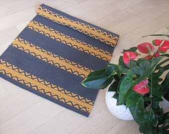 Floor runner Rag rug. Handmade Cotton rug, Woven on the loom, living room, bedroom   Scandinavian rug. Washable bathroom rug. Kitchen rug.