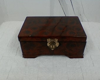 SCRIGNO BOX COFANETTO PORTAGIOIE GIOIELLI CUSTODIA ETNICO VINTAGE LEGNO ARGENTO