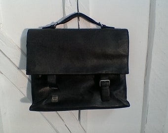 Cartable en cuir , LANCEL , vintage .