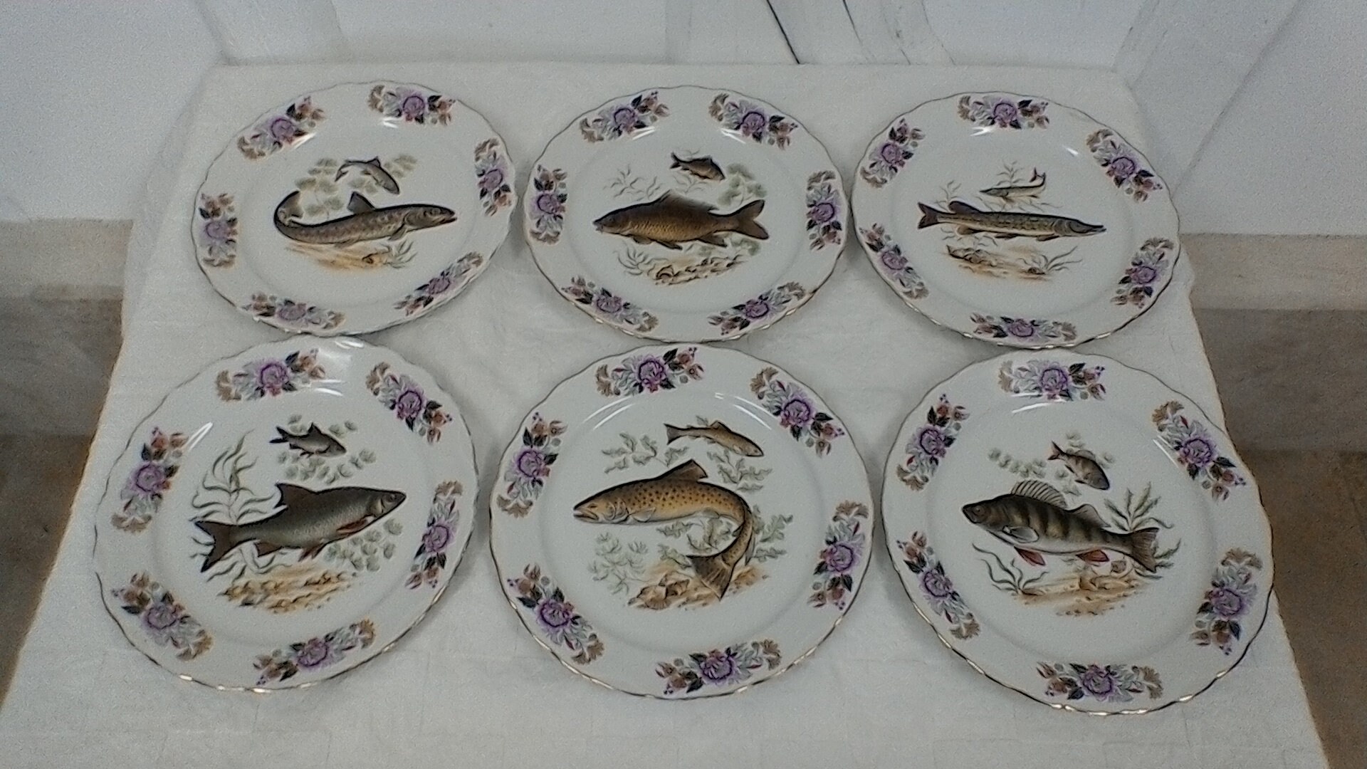 Assiettes Plates en Porcelaine , Vintage ;