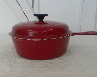 Ancienne cocotte faitout vintage en fonte le Creuset marron - fonte