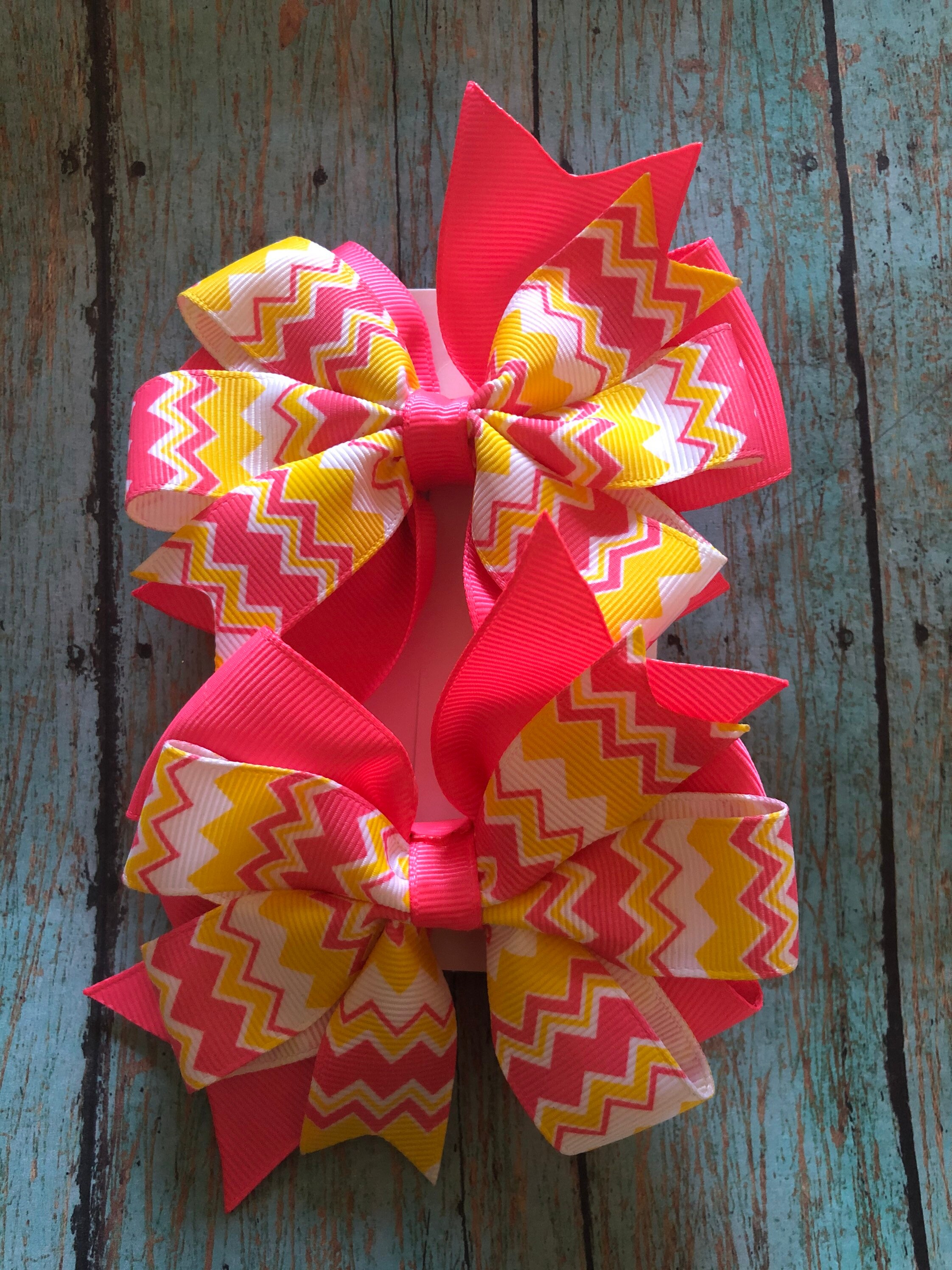 Pigtail Hair Bows Set of Hair Bows Girls Hair Bows Hair Etsy