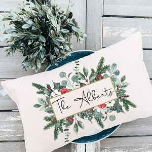 Christmas Decor - Personalized Name Pillow - Christmas Gift for Newlyweds - Personalized Pillow - Last Name Pillow - Engagement Gift