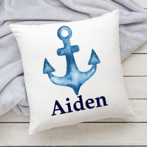 Nautical Nursery Decor - Personaized Baby Shower Gift - Nautical Decor - Anchor Nursery Pillow - Personalized Baby Gift - Gift for Boy