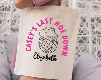 Totetassen van Last Hoe Down vrijgezellenfeest gunst - aangepaste tekst beschikbaar