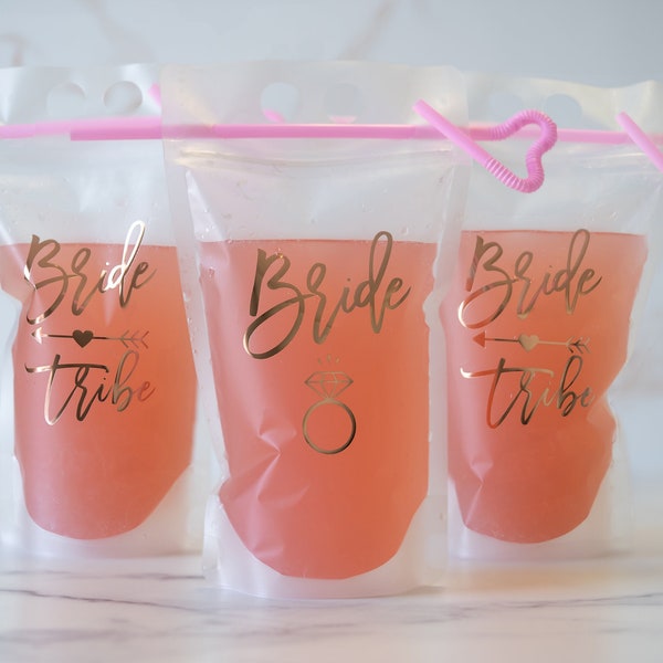 Bachelorette Party Drink Pouches - Bachelorette Party Favors - Bridesmaid Booze Bags - Custom Drink Pouches - Bachelorette Party Decor