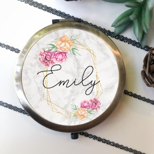 Bridesmaid Gift - Personalized Bridesmaid Gift - Personalized Compact Mirror - Gift for Her - Bridesmaid Proposal