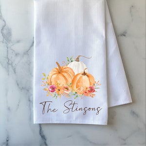 Personalized Gift - Personalized Thanksgiving Tea Towel - Fall Decor - Custom Kitchen Towel - Personalized Thanksgiving Hand Towel