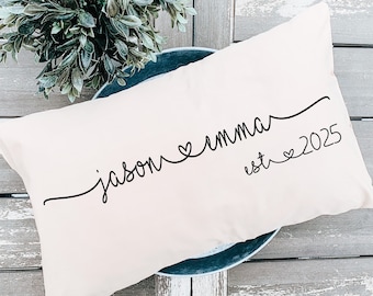 Hochzeitsgeschenk - Personalisiertes Kissen - Brautgeschenk - Brautgeschenk - Verlobungsgeschenk